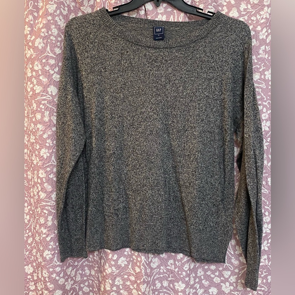 (S38) XL Gap Heathered Gray Basic Sweater Crew Neck Medium Weight